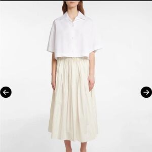 The Row Crisp White Cropped Button-Down Shirt